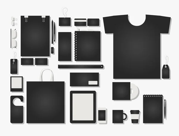 Plantilla de maqueta de identidad plana corporativa para su diseño — Vector de stock