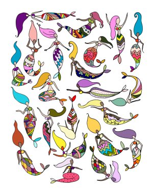 Deniz kızı koleksiyonu, tasarımınız için kroki