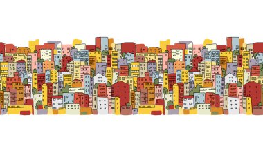 Soyut cityscape arka plan, tasarımınız için seamless modeli