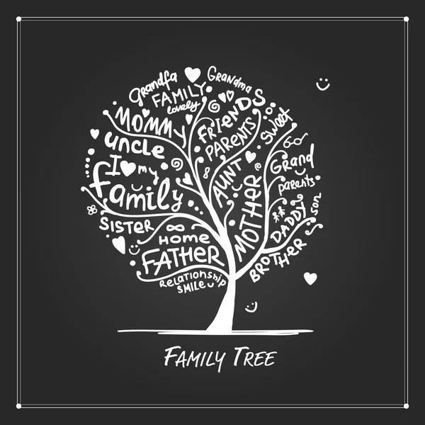 Rodinný strom skica pro váš design — Stockový vektor