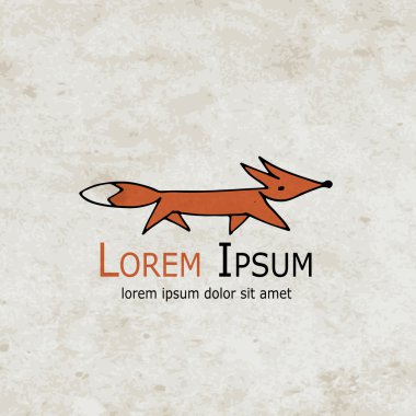 Komik tilki tasarım grunge kağıt üzerinde