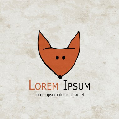 Komik tilki tasarım grunge kağıt üzerinde