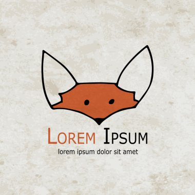 Komik tilki tasarım grunge kağıt üzerinde