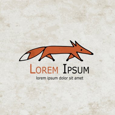 Komik tilki tasarım grunge kağıt üzerinde