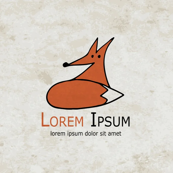 Komik tilki tasarım grunge kağıt üzerinde