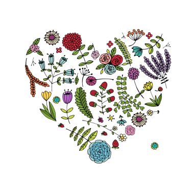 Tasarımın için çiçek kalp şekli