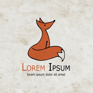 Komik tilki tasarım grunge kağıt üzerinde