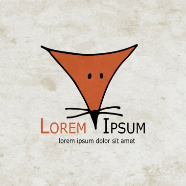 Komik tilki tasarım grunge kağıt üzerinde