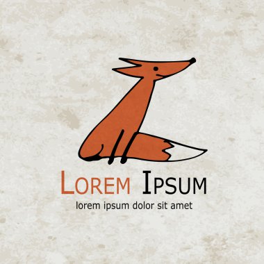 Komik tilki tasarım grunge kağıt üzerinde