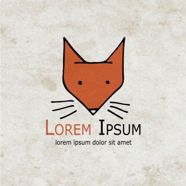 Komik tilki tasarım grunge kağıt üzerinde