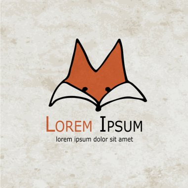 Komik tilki tasarım grunge kağıt üzerinde