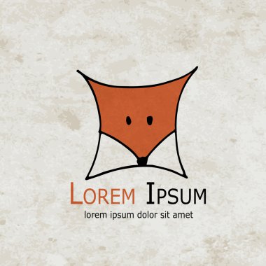 Komik tilki tasarım grunge kağıt üzerinde