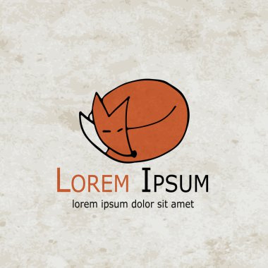 Komik tilki tasarım grunge kağıt üzerinde