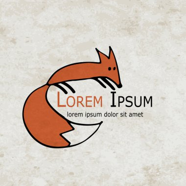 Komik tilki tasarım grunge kağıt üzerinde