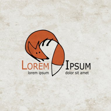 Komik tilki tasarım grunge kağıt üzerinde