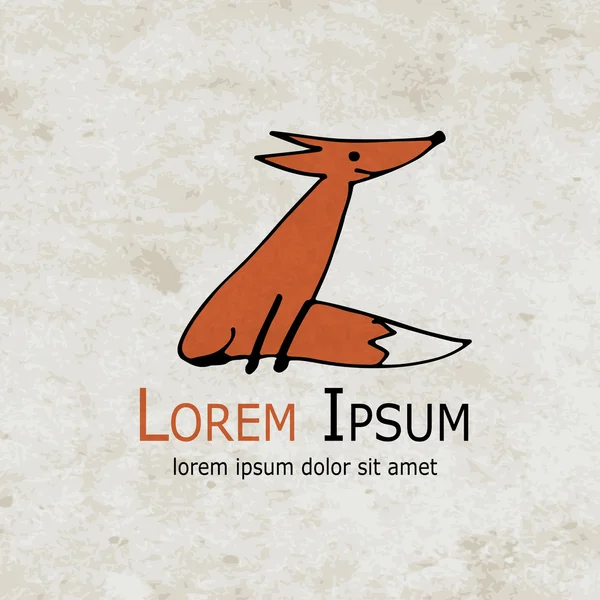 Komik tilki tasarım grunge kağıt üzerinde