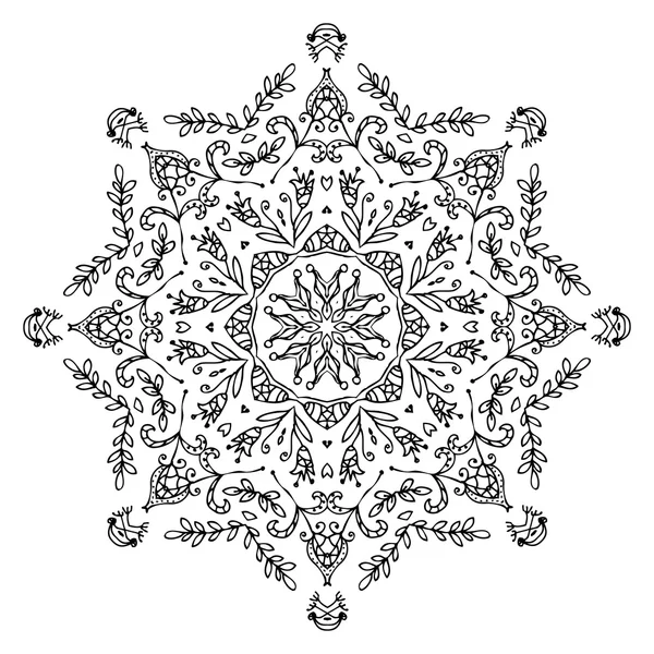 Mandala-Ornament, handgemachte Skizze für Ihr Design — Stockvektor