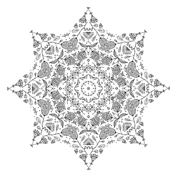 Mandala ornamento, esboço feito à mão para o seu projeto — Vetor de Stock