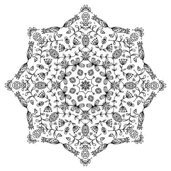 Ornamento Mandala, schizzo fatto a mano per il vostro disegno — Vettoriale Stock