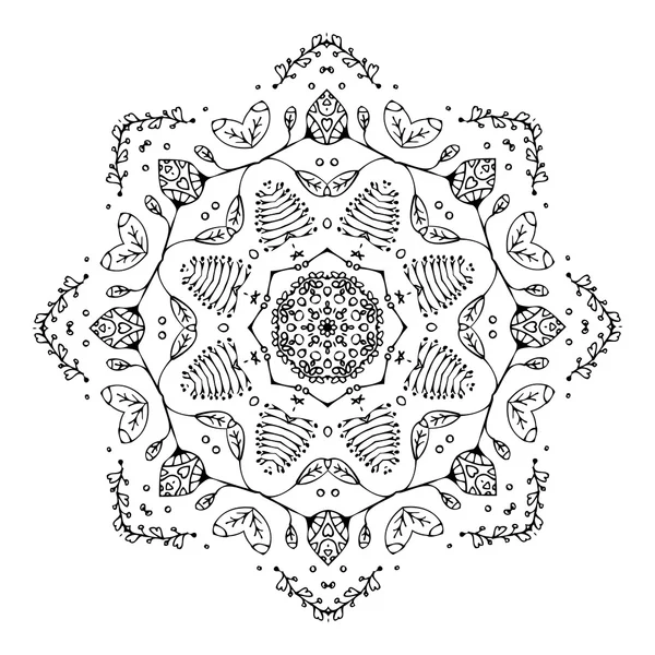 Mandala ornamentika, kézzel készített vázlat a design — Stock Vector