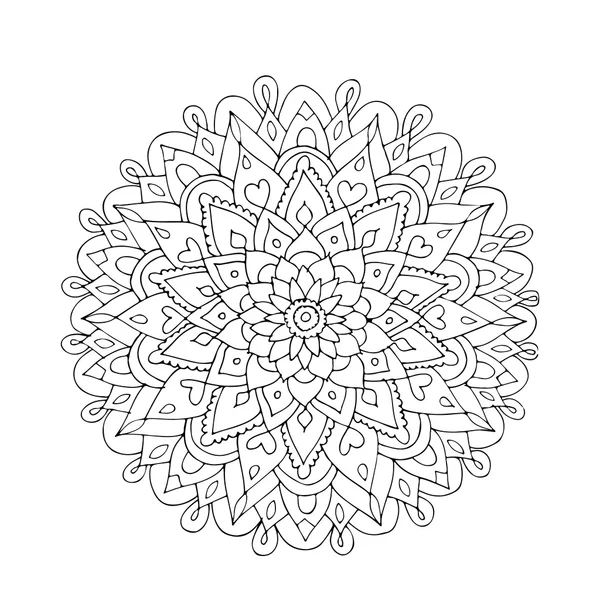 Mandala ornamento, esboço feito à mão para o seu projeto — Vetor de Stock