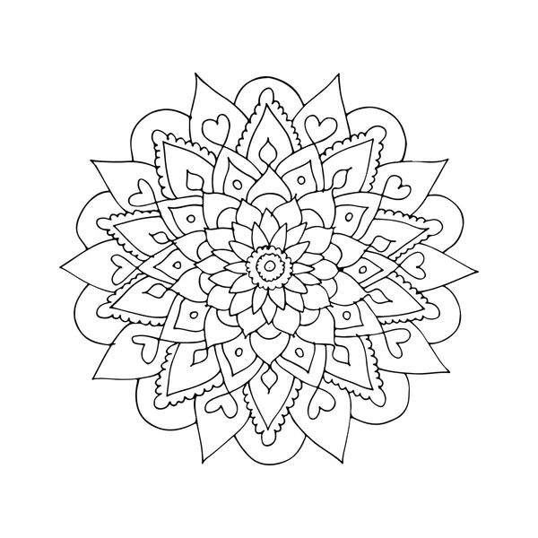 Mandala-Ornament, handgemachte Skizze für Ihr Design — Stockvektor