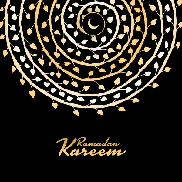 Geleneksel Ramazan kareem ay kutlama. Tebrik kartı tasarımı — Stok Vektör