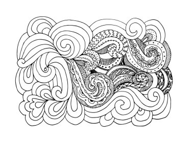 Soyut elle çizilmiş süsleme, tasarım için arka plan