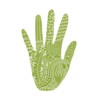 Çiçek palm, bizim tasarım için elle çizilmiş zentangle stili