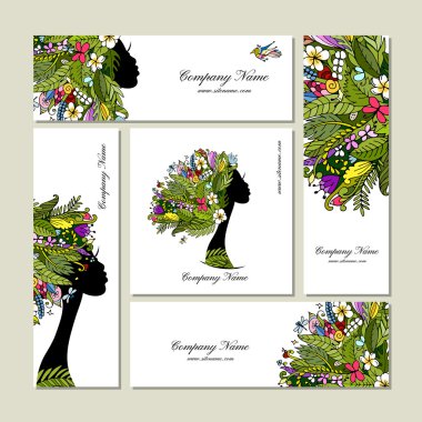 Kartvizit, tasarımınız için tropik kız