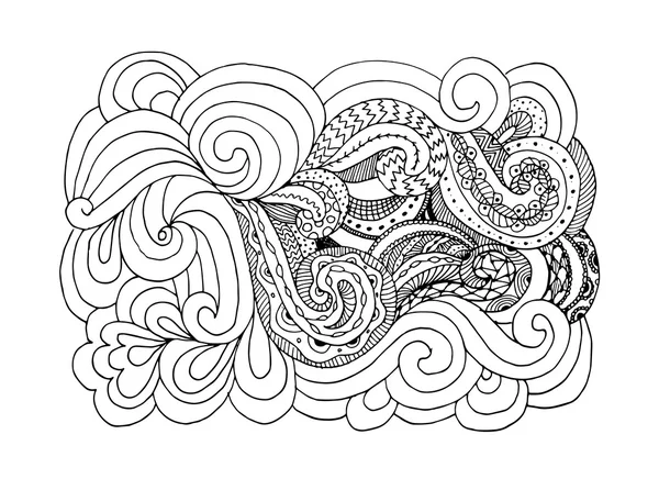 Adorno dibujado a mano abstracto, fondo para su diseño — Vector de stock