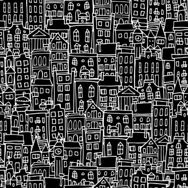 Avrupa cityscape, tasarımınız için seamless modeli