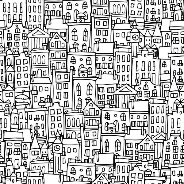 European cityscape, seamless pattern for your design — Stock Vector