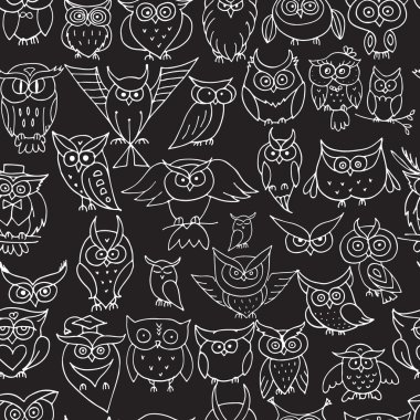 Komik baykuşlar, tasarımınız için seamless modeli