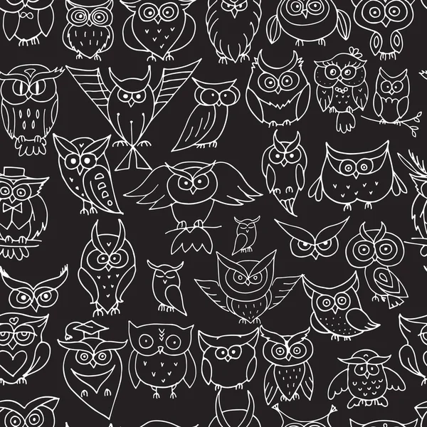 Komik baykuşlar, tasarımınız için seamless modeli