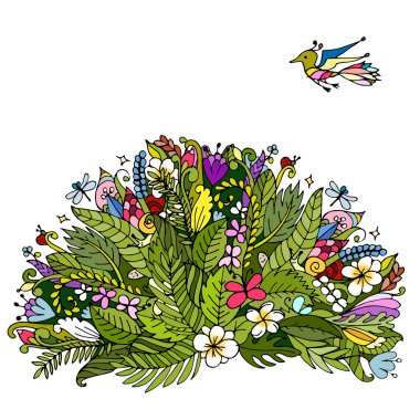 Tasarımınız için tropikal çerçeve çiçek