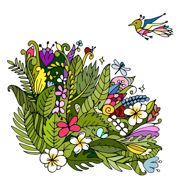 您设计的的热带花卉框架 — 图库矢量图片