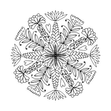 Soyut etnik yuvarlak dekoratif desen