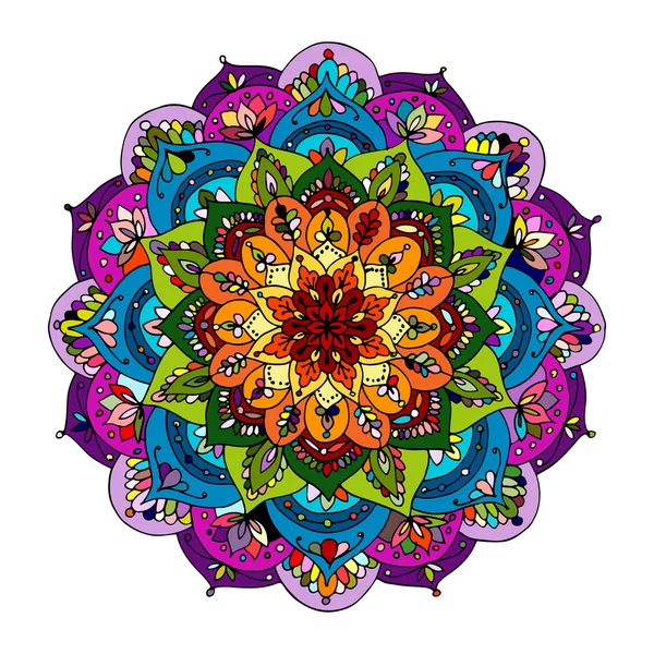 Mandala ornamento, padrão colorido para o seu projeto — Vetor de Stock