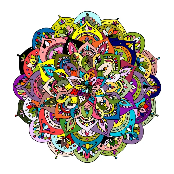 Adorno de mandala, patrón de colores para su diseño — Archivo Imágenes Vectoriales