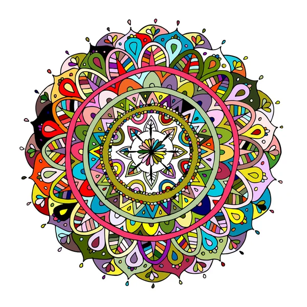 Mandala Ornament, buntes Muster für Ihr Design — Stockvektor