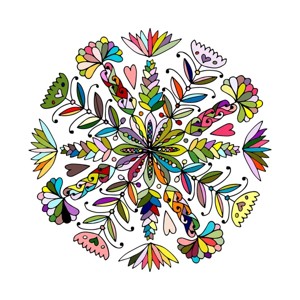 Patrón ornamental redondo étnico abstracto — Archivo Imágenes Vectoriales