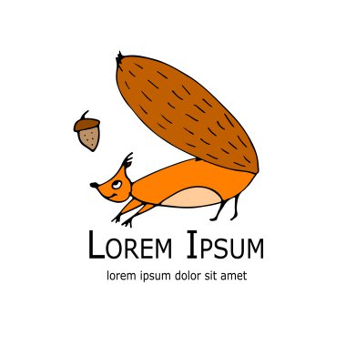 Fıstıklı tasarımınız için komik sincap