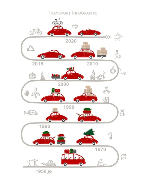 Viajando de carro. Infográfico para o seu design — Vetor de Stock