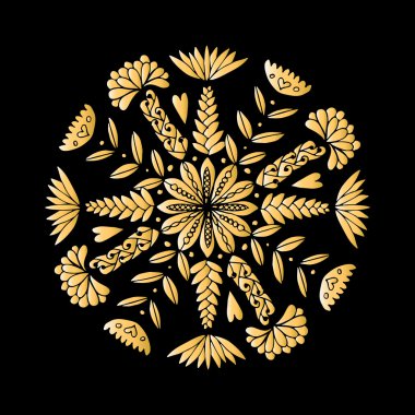 Soyut etnik yuvarlak dekoratif desen