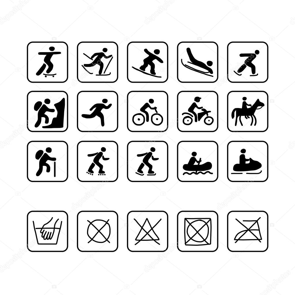 Icons for sport clothes design. Vector illustration