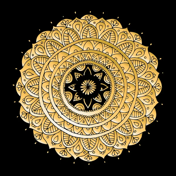 Adorno de mandala, patrón de oro para su diseño — Vector de stock