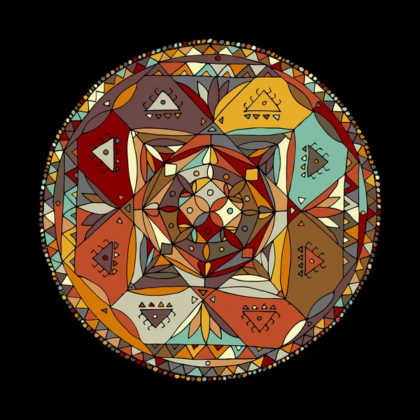 Adorno de mandala, patrón de colores para su diseño — Archivo Imágenes Vectoriales