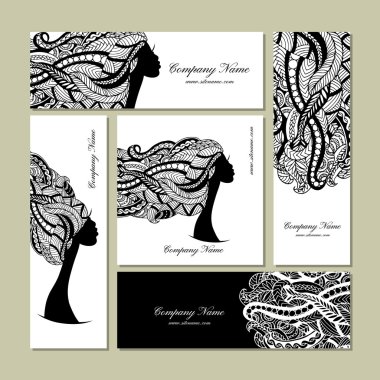 Kartvizit tasarım, kadın çiçek portre