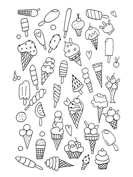 冰淇淋集合，为您设计素描 — 图库矢量图片